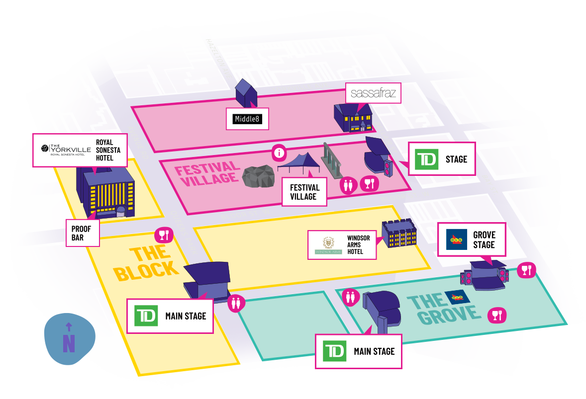 TD Toronto Jazz Festival map 2022