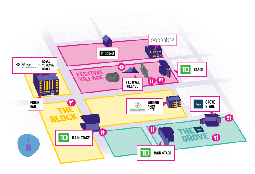 TD Toronto Jazz Festival Map 2022
